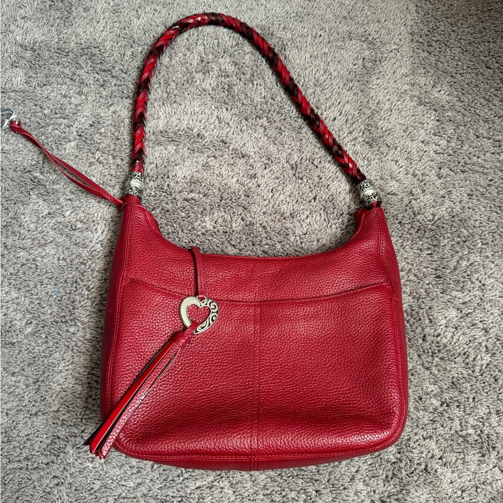 Brighton Barbados Ziptop Hobo bag purse in beautiful red